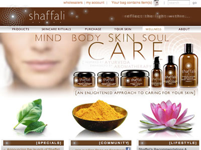 Shaffali Skincare Website Image